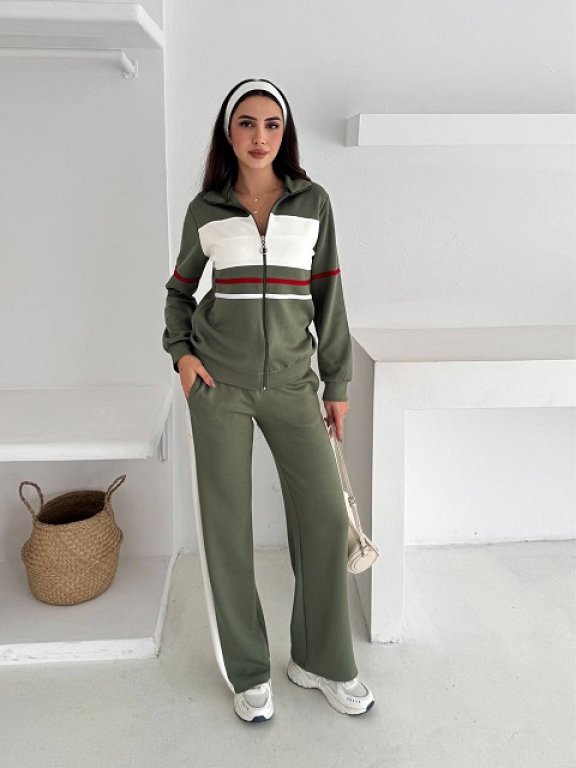 تريننج  tugo اخضر مقلم بالعرض  كود 000000186