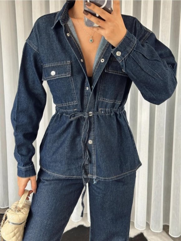 طقم mila جينز بنطلون وجكيت  كود 000200