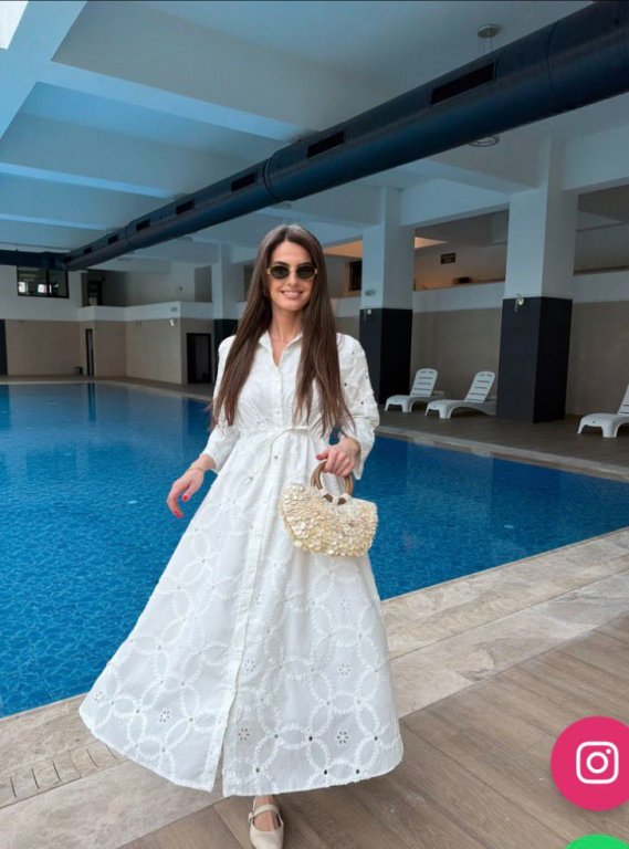 فستان ابيض تلتيني elisa كود 0000227