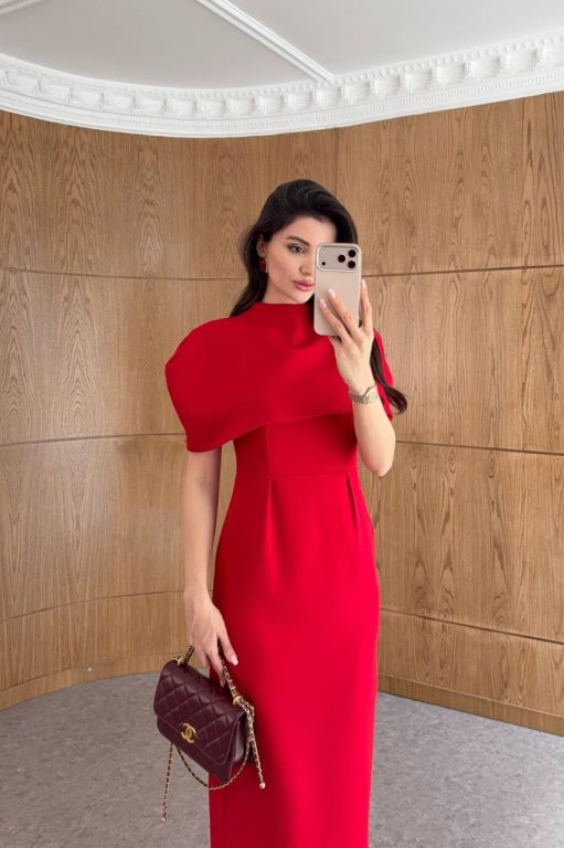 فستان   سهره لون احمر kenz كود 0000321